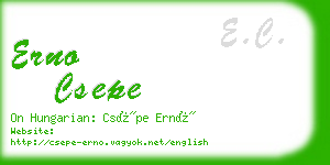 erno csepe business card
